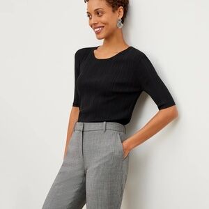 NWT M.M. Lafleur The Charli Top Textured Knit in Black Sz XL